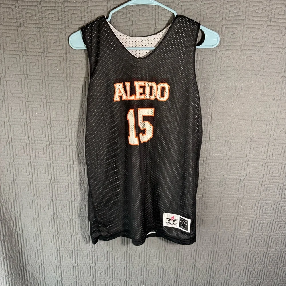 Alleson Athletic Jersey Youth Size Large Aledo Bearcat 15 Black White Reversible